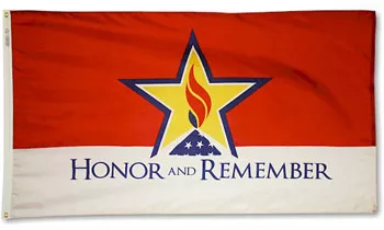 Honor and Remember - 3'X5' Nylon Flag - Nylon, 3' x 5', Without Fringe, Grommets