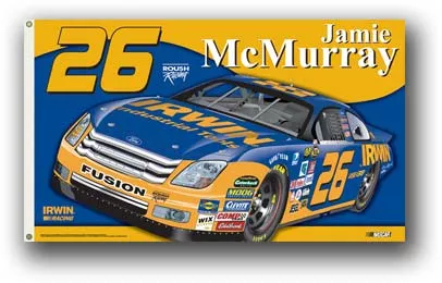 Jamie McMurray - 3' x 5' 2-Sided Polyester Flag - Medium Knit Polyester, 3' x 5', Without Fringe, Grommets, Dyed