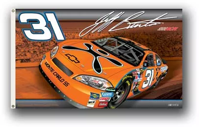 Jeff Burton - 3' x 5' 2-Sided Polyester Flag - Medium Knit Polyester, 3' x 5', Without Fringe, Grommets, Dyed