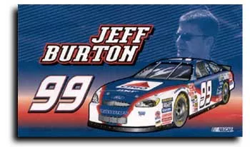 Jeff Burton - 3' x 5' Polyester Flag - Medium Knit Polyester, 3' x 5', Without Fringe, Grommets, Dyed