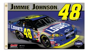 Jimmie Johnson - 3' x 5' 2-Sided Polyester Flag - Medium Knit Polyester, 3' x 5', Without Fringe, Dyed