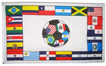Latin American Soccer - 3'X5' Polyester Flag - Lightweight Polyester, 3' x 5', Without Fringe, Grommets