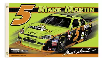 Mark Martin - 3' x 5' 2-Sided Polyester Flag - Medium Knit Polyester, 3' x 5', Without Fringe, Grommets, Dyed