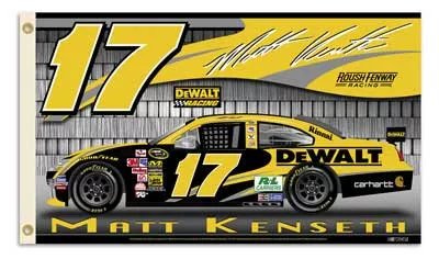 Matt Kenseth - 3' x 5' 2-Sided Polyester Flag - Medium Knit Polyester, 3' x 5', Without Fringe, Grommets, Dyed
