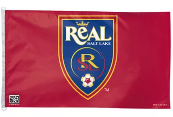 Salt Lake Real - 3' x 5' MLS Polyester Flag - Medium Knit Polyester, 3' x 5', Without Fringe, D-Rings, Dyed