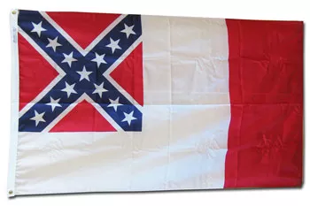 Third Confederate - 3'X5' Nylon Flag - Nylon, 3' x 5', Without Fringe, Grommets, Dyed