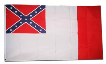 Third Confederate  - 3'X5' Polyester Flag - Lightweight Polyester, 3' x 5', Without Fringe, Grommets
