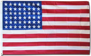 USA (48-Star) - 3'X5' Nylon Flag - Nylon, 3' x 5', Without Fringe, Grommets, Dyed, Dyed