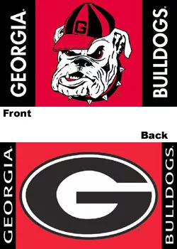 University of Georgia - 3' x 5' NCAA 2-Sided Polyester Flag - Medium Knit Polyester, 3' x 5', Without Fringe, Grommets, Dyed