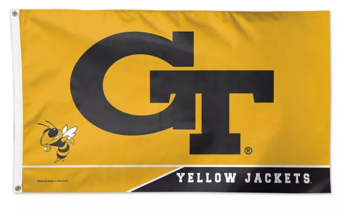 Georgia Tech - 3' x 5' NCAA Polyester Flag - Medium Knit Polyester, 3' x 5', Without Fringe, Grommets, Dyed