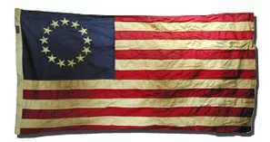 Betsy Ross - 3'x5' Heritage Cotton Flag - Cotton, 3' x 5', Without Fringe, Grommets, Sewn / Embroidered, Dyed