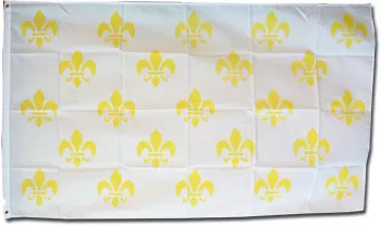 Fleur-de-Lis - 3'x5' Polyester Flag (23/White) - Polyester, 3' x 5', Without Fringe, Grommets