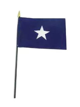 Bonnie Blue - 4"X6" Stick Flag - 4" x 6", Without Fringe