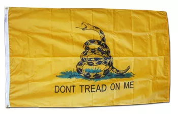 Gadsden - 5'X8' Nylon Flag - Nylon, Without Fringe, Grommets
