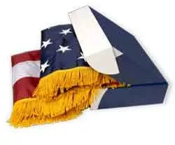 USA - 5' x 8' Nylon Flag (fringed) - Nylon, With Fringe, Pole Hem, Sewn / Embroidered, Sewn