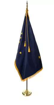 Alaska - 7' Flag Presentation Set - With Fringe, Pole Hem