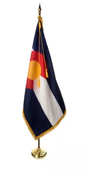 Colorado - 7' Flag Presentation Set - With Fringe, Pole Hem