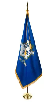 Connecticut - 8' Flag Presentation Set - With Fringe, Pole Hem