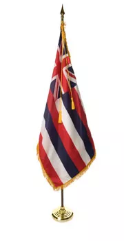 Hawaii - 8' Flag Presentation Set - With Fringe, Pole Hem