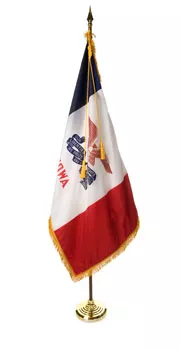 Iowa - 7' Flag Presentation Set - With Fringe, Pole Hem