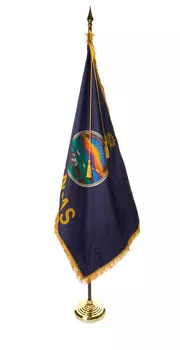 Kansas - 7' Flag Presentation Set - With Fringe, Pole Hem