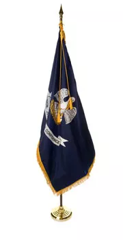Louisiana - 7' Flag Presentation Set - With Fringe, Pole Hem
