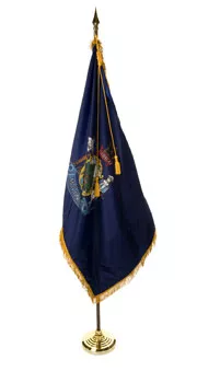Maine - 7' Flag Presentation Set - With Fringe, Pole Hem