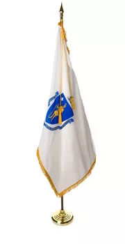 Massachusetts - 8' Flag Presentation Set - With Fringe, Pole Hem