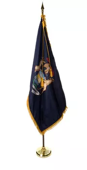 Michigan - 7' Flag Presentation Set - With Fringe, Pole Hem