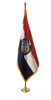 Missouri - 7' Flag Presentation Set - With Fringe, Pole Hem