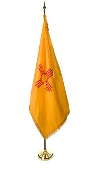 New Mexico - 8' Flag Presentation Set - With Fringe, Pole Hem