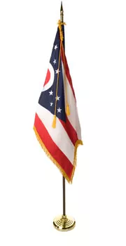 Ohio - 7' Flag Presentation Set - With Fringe, Pole Hem