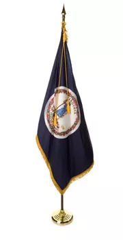 Virginia - 8' Flag Presentation Set - With Fringe, Pole Hem
