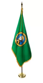 Washington - 8' Flag Presentation Set - With Fringe, Pole Hem