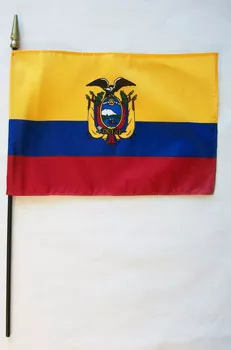 Ecuador - 8"X12" Stick Flag - 8" x 12", Without Fringe
