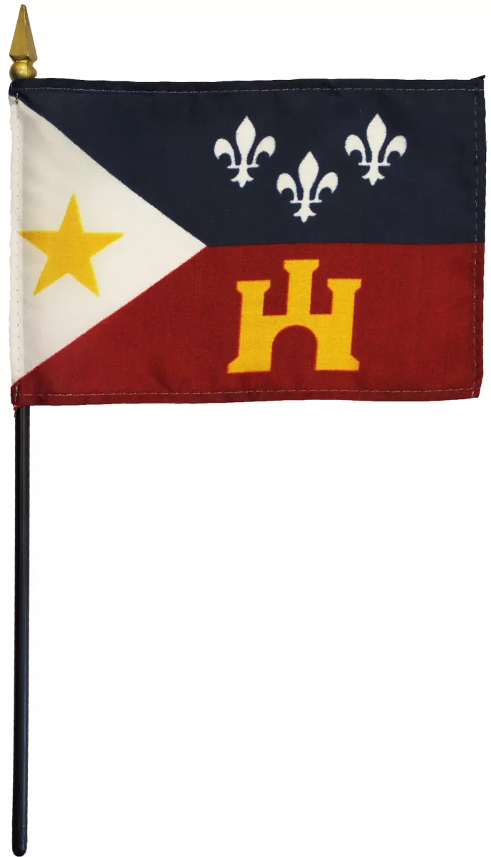 Acadiana - 4"X6" Stick Flag - 4" x 6", Without Fringe