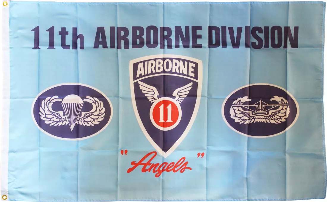 11th Airborne Division - 3'X5' Polyester Flag - Lightweight Polyester, 3' x 5', Without Fringe, Grommets