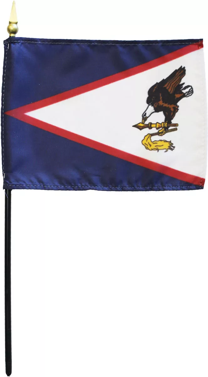 American Samoa - 4"X6" Stick Flag - 4" x 6", Without Fringe