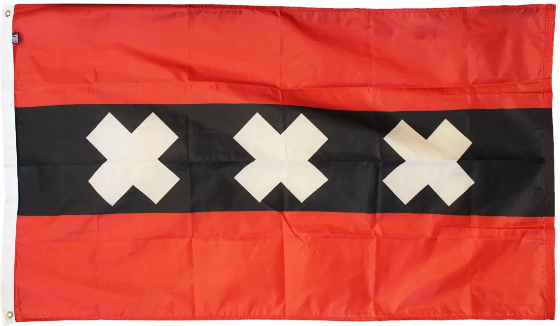 Amsterdam - 3'X5' Nylon Flag - Nylon, 3' x 5', Without Fringe