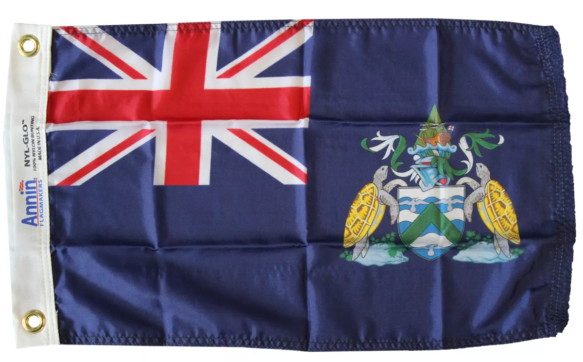 Ascension Island - 12"x18" Nylon Flag - Polyester, Without Fringe, Grommets