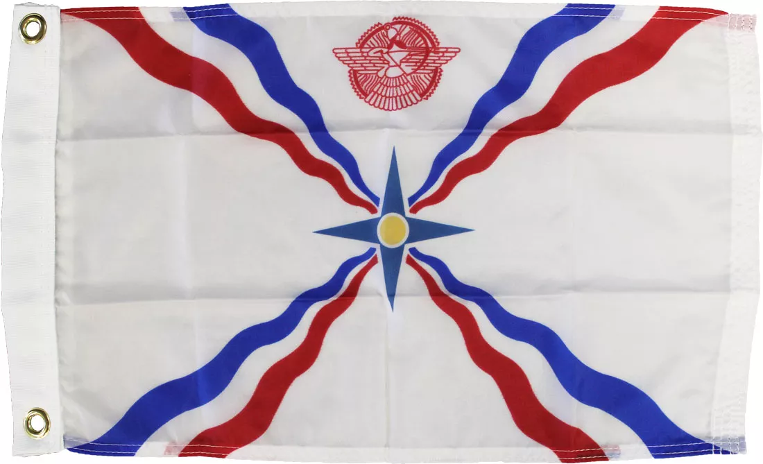 Assyria - 12"X18" Nylon Flag - Nylon, Without Fringe, Grommets