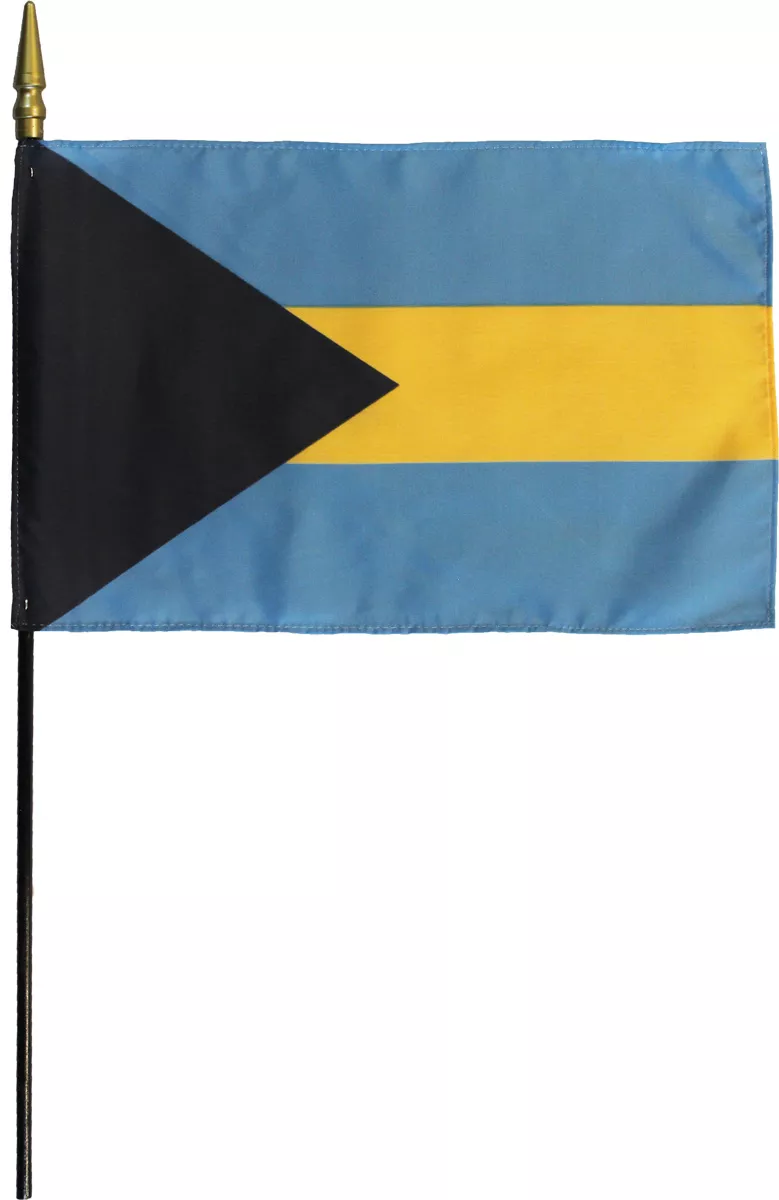 Bahamas - 8"X12" Stick Flag - 8" x 12", Without Fringe