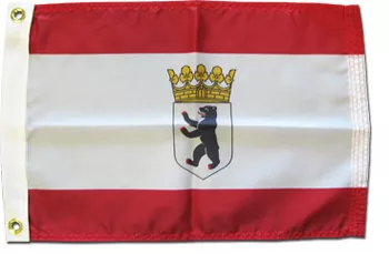 Berlin - 12"X18" Nylon Flag - Nylon, Without Fringe, Grommets, Dyed