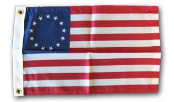 Betsy Ross - 12"X18" Nylon Flag - Nylon, Without Fringe, Grommets, Dyed