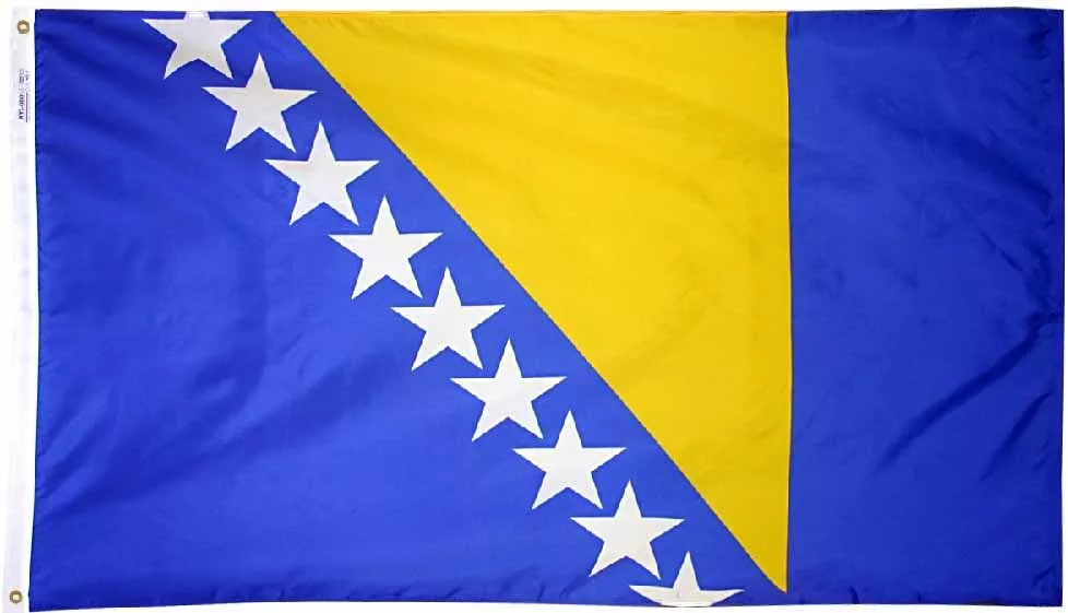 Bosnia-Herzegovina - 3'X5' Nylon Flag - Nylon, 3' x 5', Without Fringe, Grommets