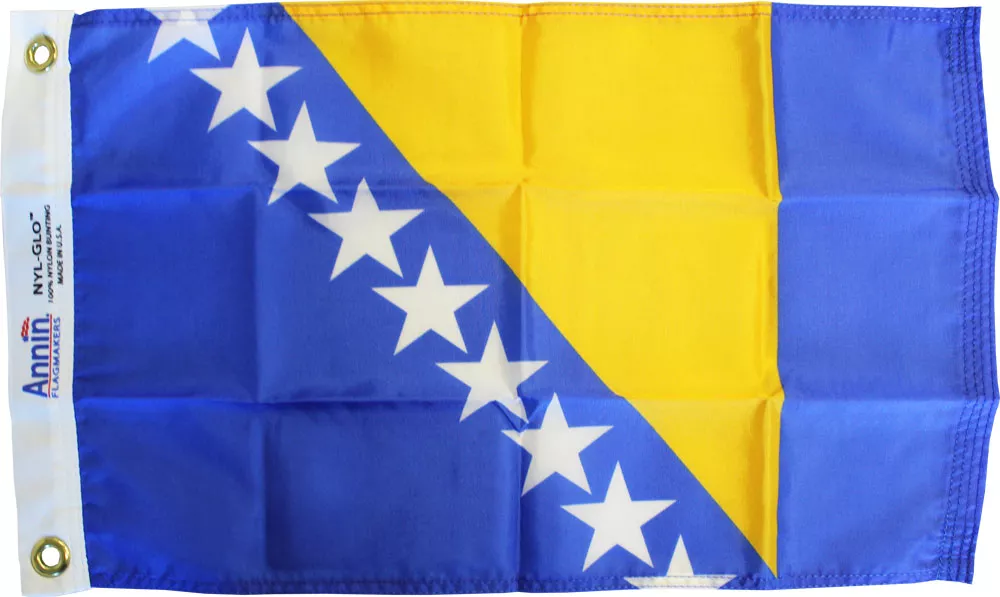 Bosnia-Herzegovina - 12"X18" Nylon Flag - Nylon, Without Fringe, Grommets