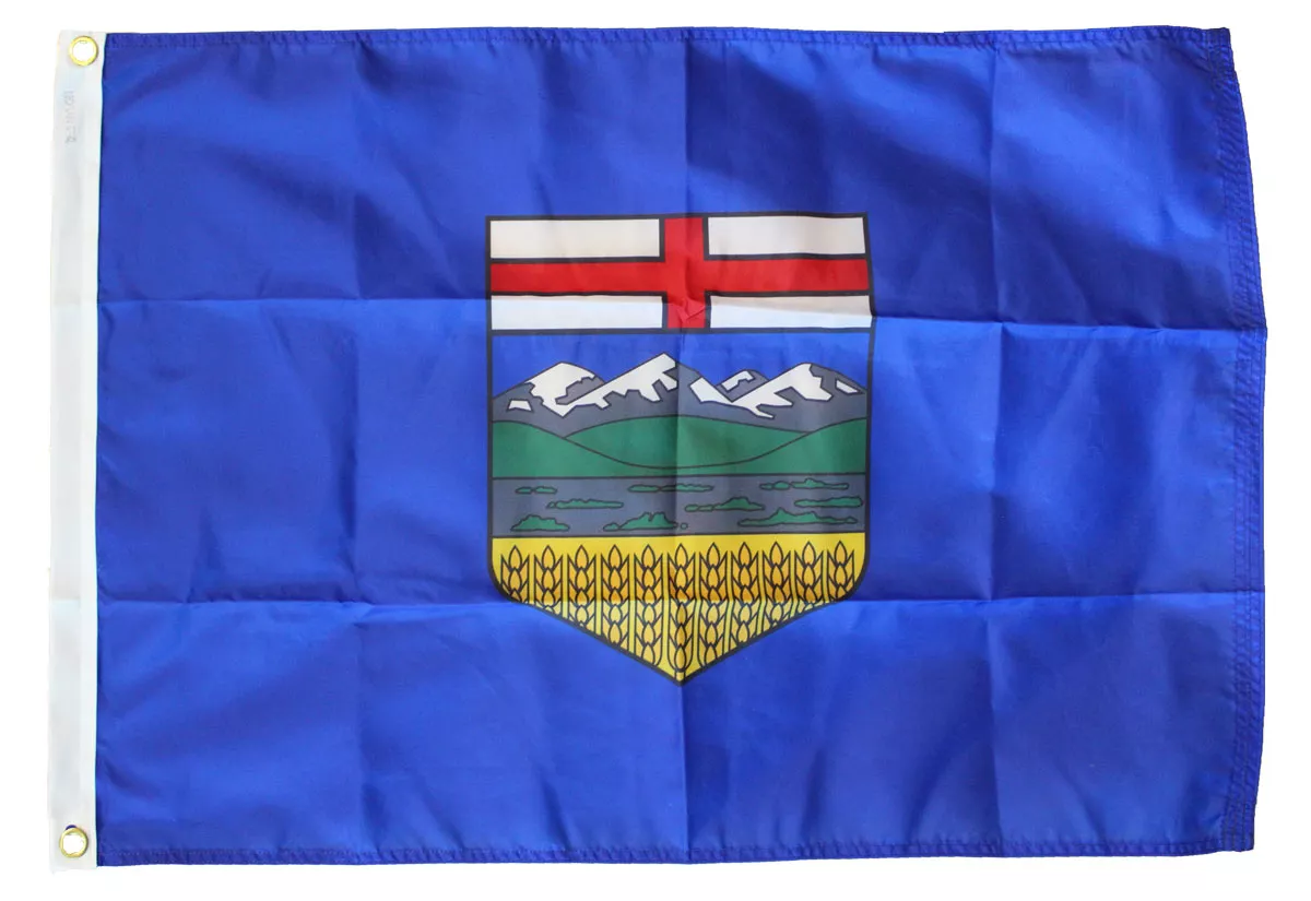 Alberta - 2'X3' Nylon Flag - Nylon, Without Fringe, Grommets, Dyed