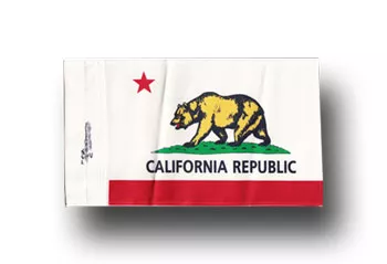 California - 5.5" x 8.5" Motorcycle Flag - 5.5" x 8.5", Without Fringe