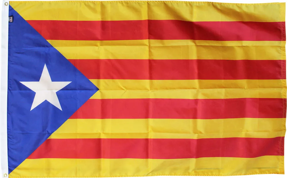 Catalonia Independence - 3'x5' Nylon Flag (Estelada) - Nylon, 3' x 5', Without Fringe, Grommets, Dyed