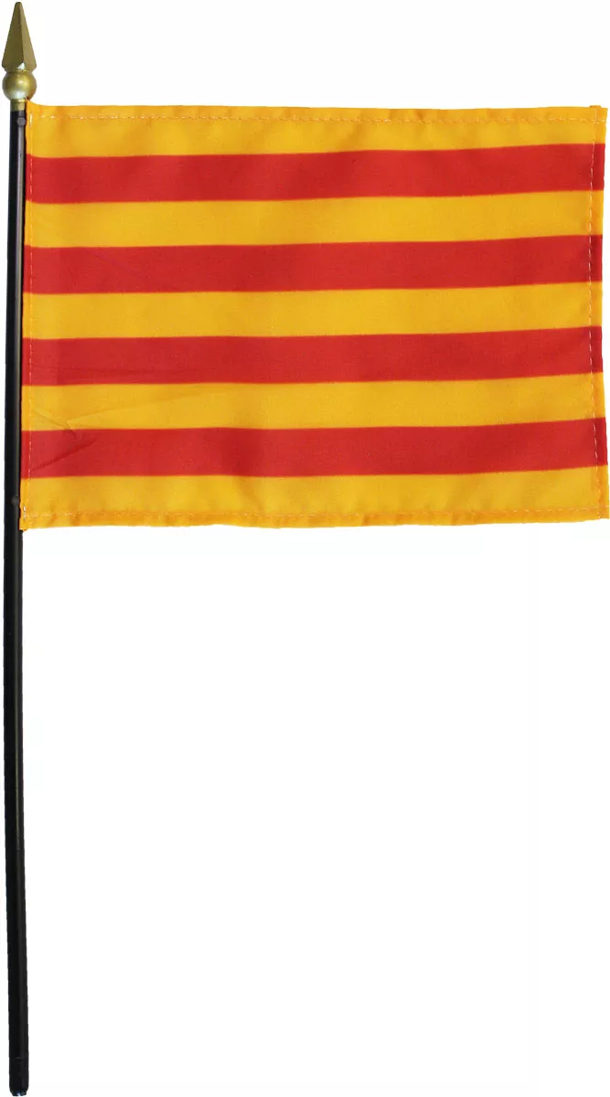 Catalonia - 4"X6" Stick Flag - 4" x 6"